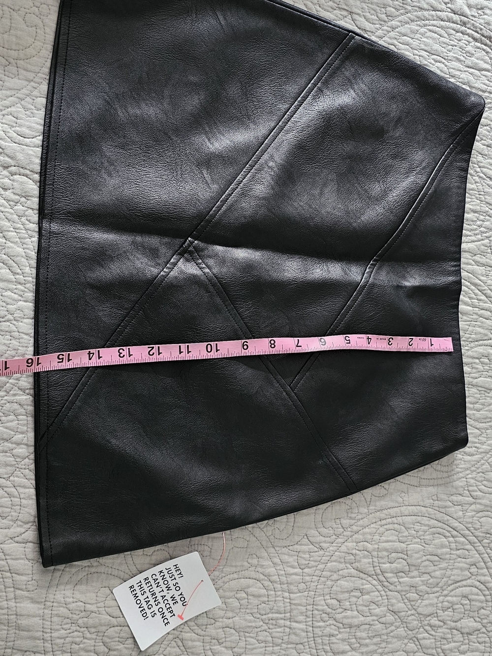 Topshop Black Faux Leather Zip-Back Mini Skirt